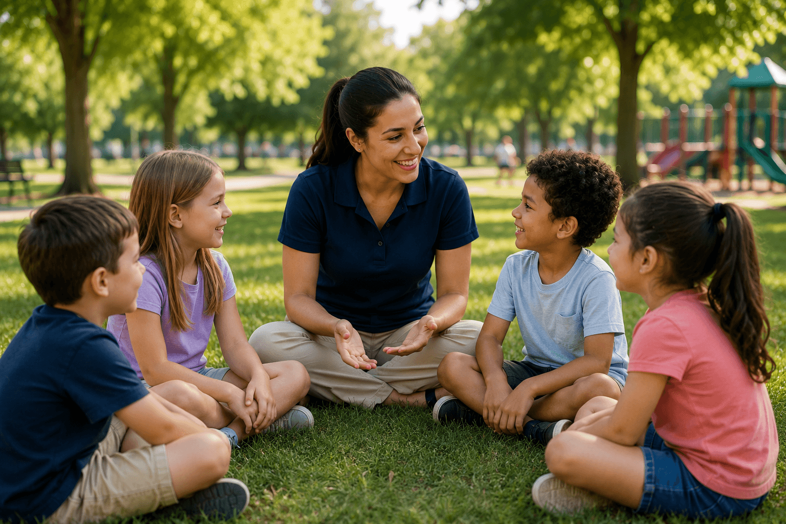Children practicing social skills through peer play and turn-taking